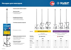 ЗУБР М14, d140 мм, насадка-миксер для тяжелых растворов снизу-вверх, Профессионал (МНТ-П140)