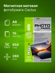 Фотобумага Cactus CS-MMA665010 10x15/650г/м2/белый/10л. матовое/магнитный слой для струйной печати — фото 3