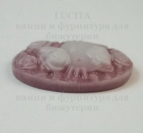 Камея акриловая "Китти" темно-розовая 25х18х5 мм ()