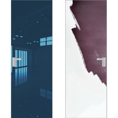 Скрытая дверь Invisible 1M кромка матовая снаружи зеркало Blue внутри под окраску