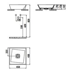 Раковина на столешницу 45*45см Creavit GM045