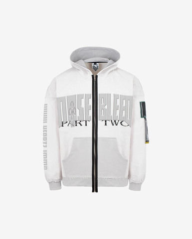 Худи Heartz zip Part-Two:Light Two-Tone Distressed белая