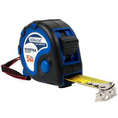 Рулетка КОБАЛЬТ Оптима  5м x 25мм двухкомпонентный корпус (тройной стопор, магн. крючок, матов. покрытие, толщ. 0,11 мм) (Арт. 646-744)