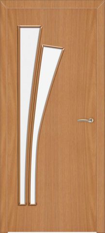 Дверь Сибирь Профиль Лагуна (С-7), цвет миланский орех, остекленная