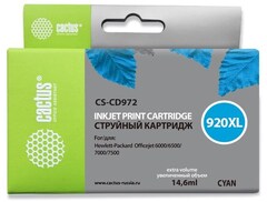 Картридж струйный Cactus CS-CD972 №920XL синий (14.6мл) для HP DJ 6000, 6500, 7000, 7500