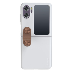 Чехол белого цвета (Morning White) с мягким силиконовым покрытием от Nillkin для OPPO Find N2 Flip, серия Flex Flip
