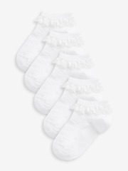 Носки хлопковые с рюшами для девочки Next C30-127, 5 шт., Белый