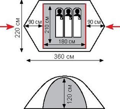 Туристическая палатка Tramp Lite Erie 3