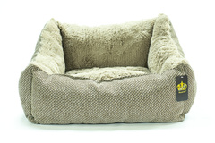 Royal pet диван со спинкой рогожка премиум шоколад №1