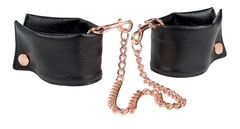 Черные мягкие наручники Entice French Cuffs с цепью - 