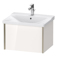 Duravit XViu Тумба подвесная 405x610x469мм, для раковины #233265, 1 ящик, цвет: белый глянцевый/champagne matt XV40150B122 фото