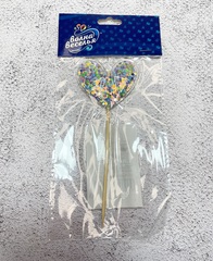 Топпер Сердце с блестками Разноцветный