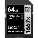 Карта памяти Lexar Professional 1667x Silver SDXC 64GB UHS-II U3 V60, R/W 250/120 МБ/с