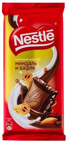 Шоколад NESTLE Миндаль Вафли 82 г РОССИЯ