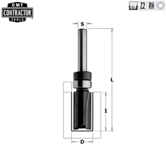Фреза обгонная CMT-contractor с верхним подшипником S=8 D=16x20 Z=2 K911-160B