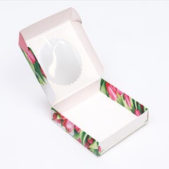 Коробка сборная с окном 11,5х11,5х3см