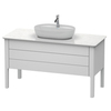 Duravit Luv Консоль из кварцевого камня толщина 20 мм, с 1-м вырезом, 20x1388x595 цвет Белый структурный LU946601717