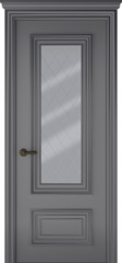 Дверь Палаццо 2 / Цвет Эмаль графит / Мателюкс белый витраж / Двери Belwooddoors
