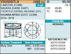 Поршень двигателя TEIKIN 44364AG STD (4шт/упак)