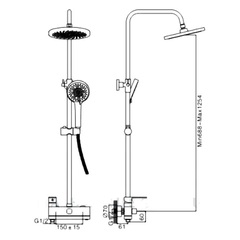 Стойка душевая со смесителем HAIBA HB24590-7 черный