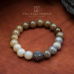 Браслет Велес. Медово-табачный. 10 мм.