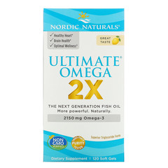 Nordic Naturals, Ultimate Omega 2X, 2150 мг, 120 мягких желатиновых капсул
