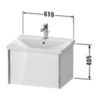 Duravit XViu Тумба подвесная 405x610x469мм, для раковины #233265, 1 ящик, цвет: белый глянцевый/champagne matt XV40150B122