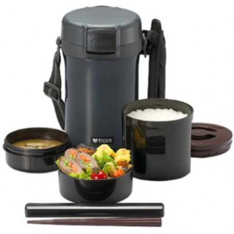 Термос для еды с контейнерами Tiger LWU-A201 Charcoal Gray