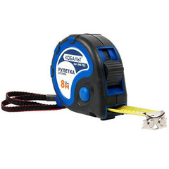 Рулетка КОБАЛЬТ Оптима  8м x 25мм двухкомпонентный корпус (тройной стопор, магн. крючок, матов. покрытие, толщ. 0,11 мм) (Арт. 646-751)