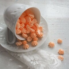 Сахарные фигурки Мини-безе персиковые 40 гр.