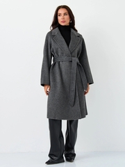 Пальто серое