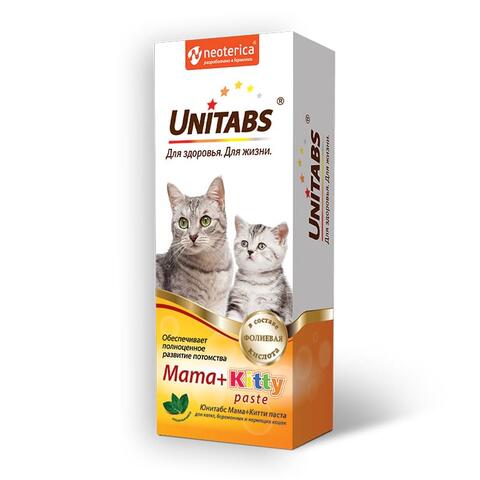 Экопром Юнитабс Mama+Kitty паста для котят, кормящих и беременных кошек 120 мл