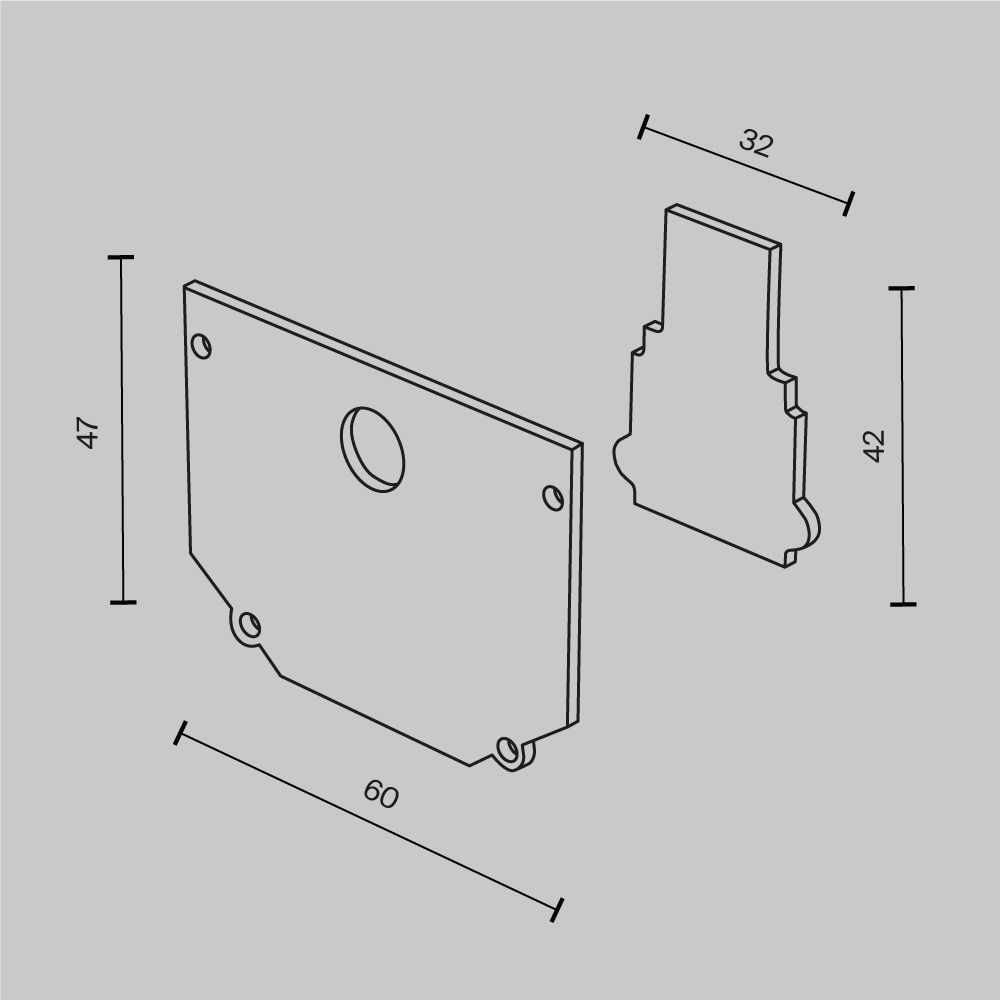 Заглушка Maytoni Technical Exility (2шт) TRA034EC-SCH-42B