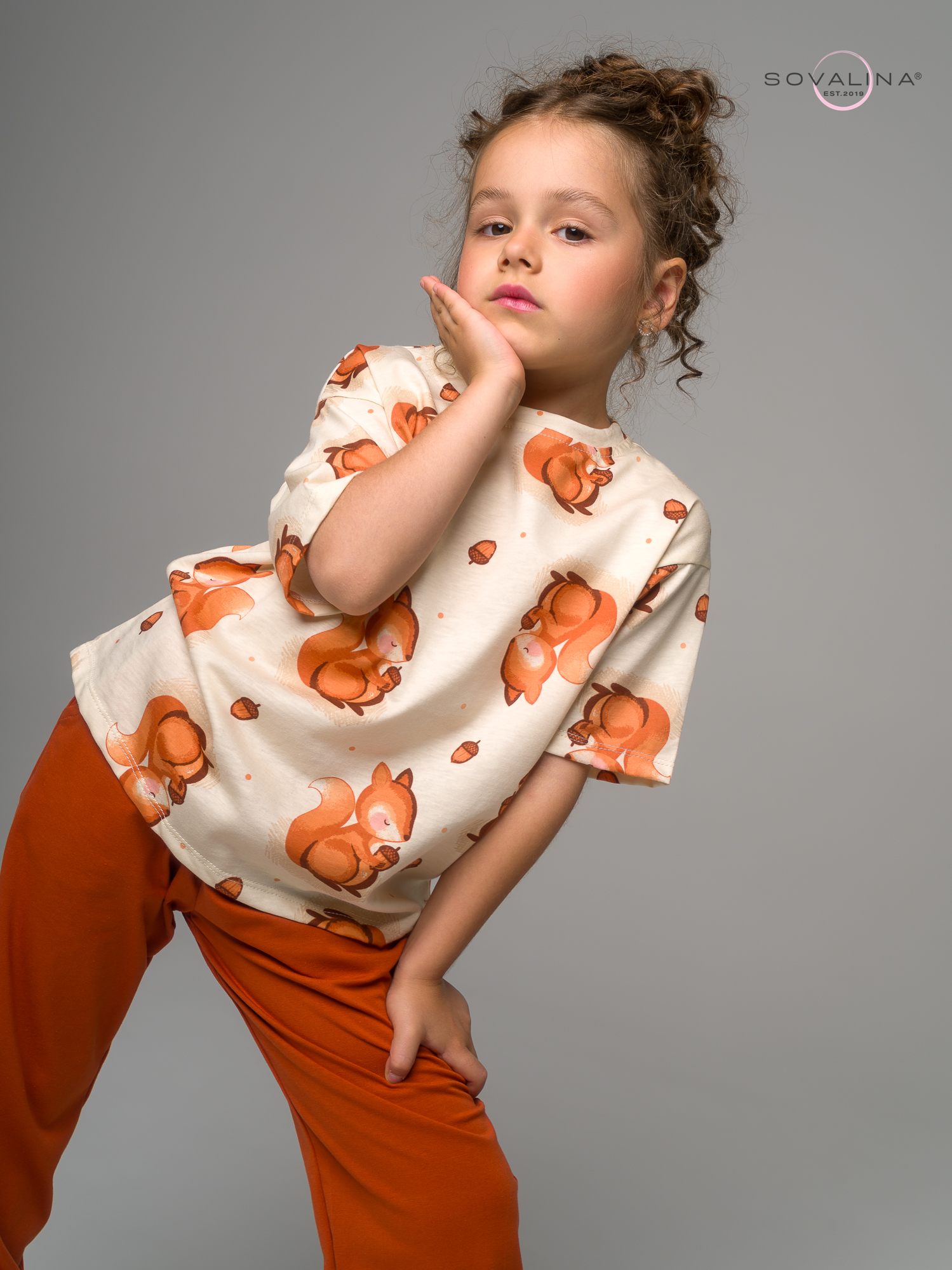 Костюм Daily girl белочки беж-терракот mini