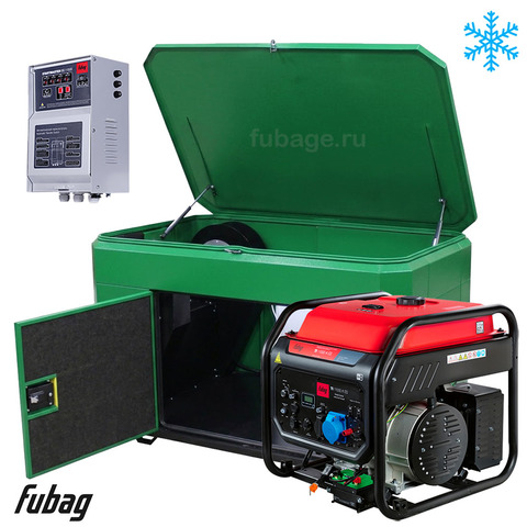 Инверторный генератор в зимнем ультра тихом кожухе с блоком АВР FUBAG TI 11000 A ES/1570SSW RAL 6005