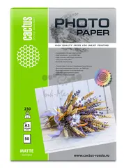 Фотобумага Cactus CS-MA323050 A3/230г/м2/50л./белый матовое для струйной печати