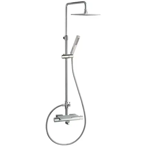 Ramon Soler 2656RK250 Термостат для ванны с ручным и тропическим душем металлический 250 мм телескопический Хром