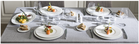 Фарфоровая десертная тарелка 24 см, белая, артикул 227845, серия Сollection`L Fragment