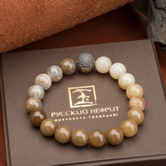 Браслет Велес. Медово - табачный. Д 10 мм.