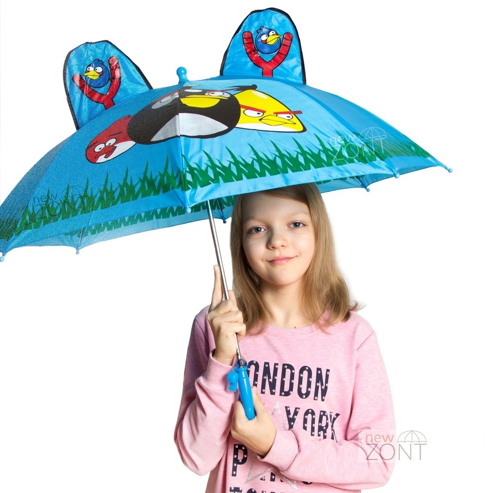Купить детский зонтик со свистком для мальчика с Angry birds в Пензе,  Петрозаводске, Сыктывкаре в интернет-магазине NewZont.ru