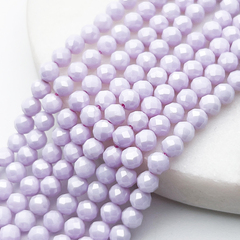 Фианит "матовый" (кубический цирконий), цвет лавандовый, размер около 4 мм, цена за отрезок 18 см (1/2 нити)