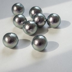 Хлопковый жемчуг, оттенок "Rich Gray", шар 20мм, сквозное отверстие