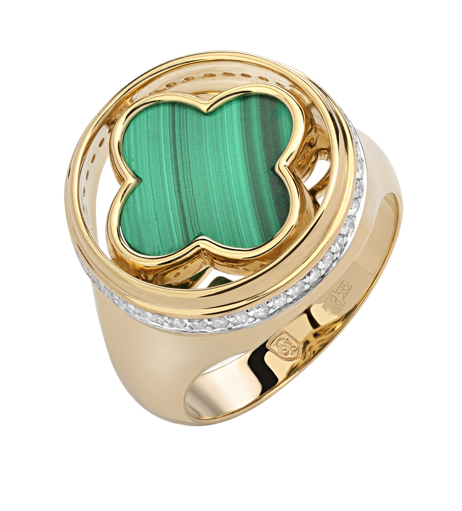 руж малахит кольцо золотое.