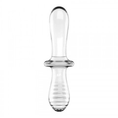 Стеклянный фаллоимитатор Satisfyer Double Crystal (20×5,5 см) прозрачный