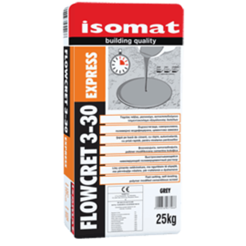 Isomat Flowcret 3-30 Express/Изомат Флоукрет 3-30 Экспресс быстросхватывающийся нивелирующий полимерцементный раствор