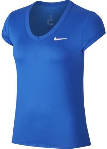 Теннисная футболка женская  NNike Court Dry Top SS W - game royal/white