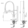 Sancos Pride SC4011BNG Смеситель для кухни с гибким изливом, цвет нержавеющая сталь