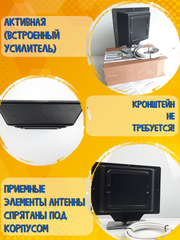 ТВ АНТЕННА МОЩНАЯ КОМНАТНАЯ ЦИФРОВАЯ АКТИВНАЯ НАПРАВЛЕННАЯ ТРИАДА-3310 ЧЕРНАЯantenna.ru