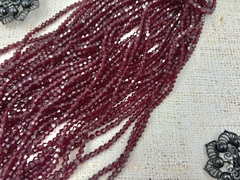 Бусины граненые Биконус стекло на леске, р. 4х4 мм, отверстие 1 мм, ~83 бусины*10 нитей, винный