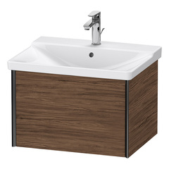 Duravit XViu Тумба подвесная 405x610x469мм, для раковины #233265, 1 ящик, цвет: walnut dark/черный матовый XV40150B221 фото